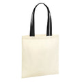Natural-Black - Front - Westford Mill EarthAware Organic Bag For Life Contrast Handle 10L Tote Bag