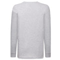 Grey - Back - Fruit of the Loom Childrens-Kids Value Heather Long-Sleeved T-Shirt