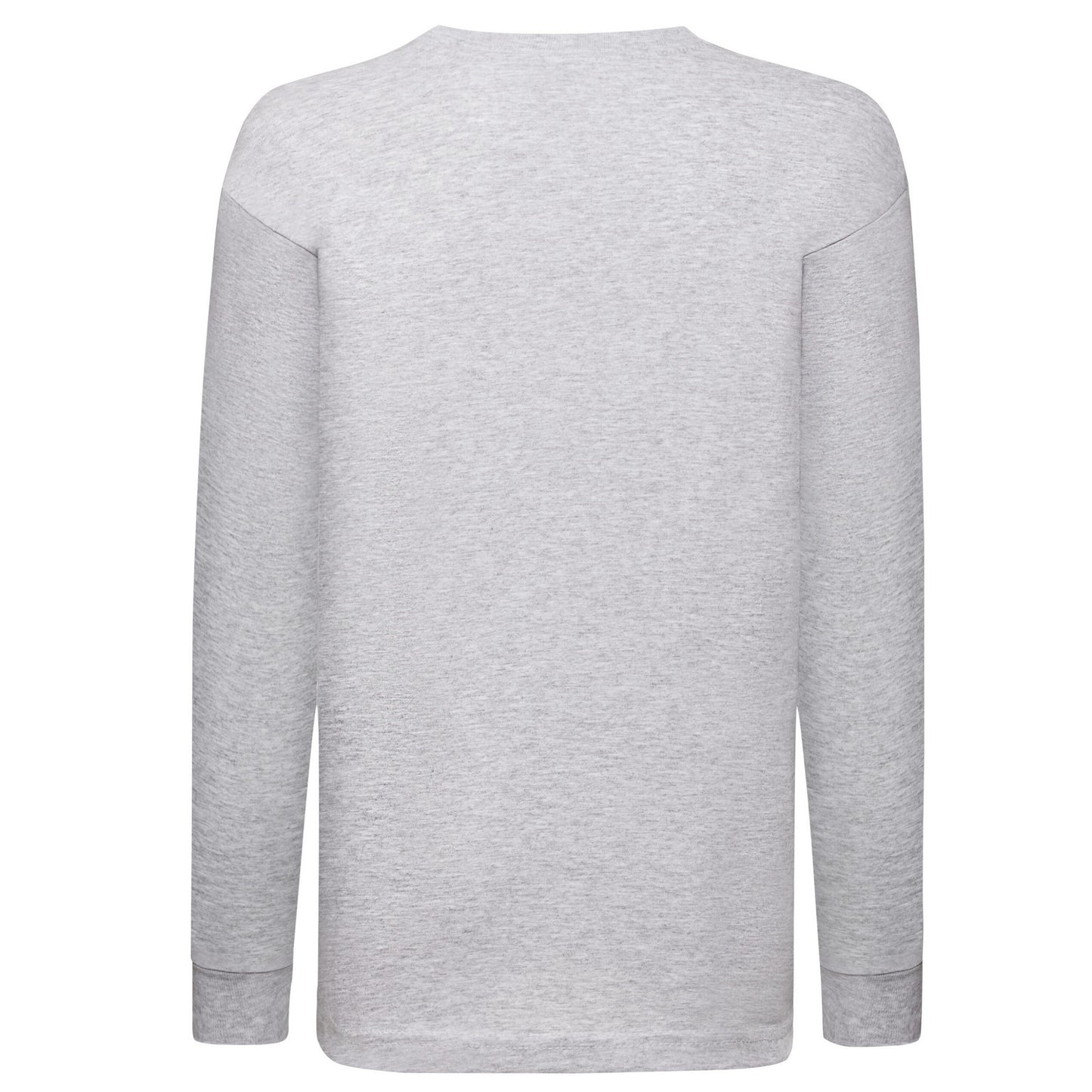Grey - Back - Fruit of the Loom Childrens-Kids Value Heather Long-Sleeved T-Shirt