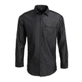 Black Denim - Front - Premier Mens Denim Contrast Stitching Shirt