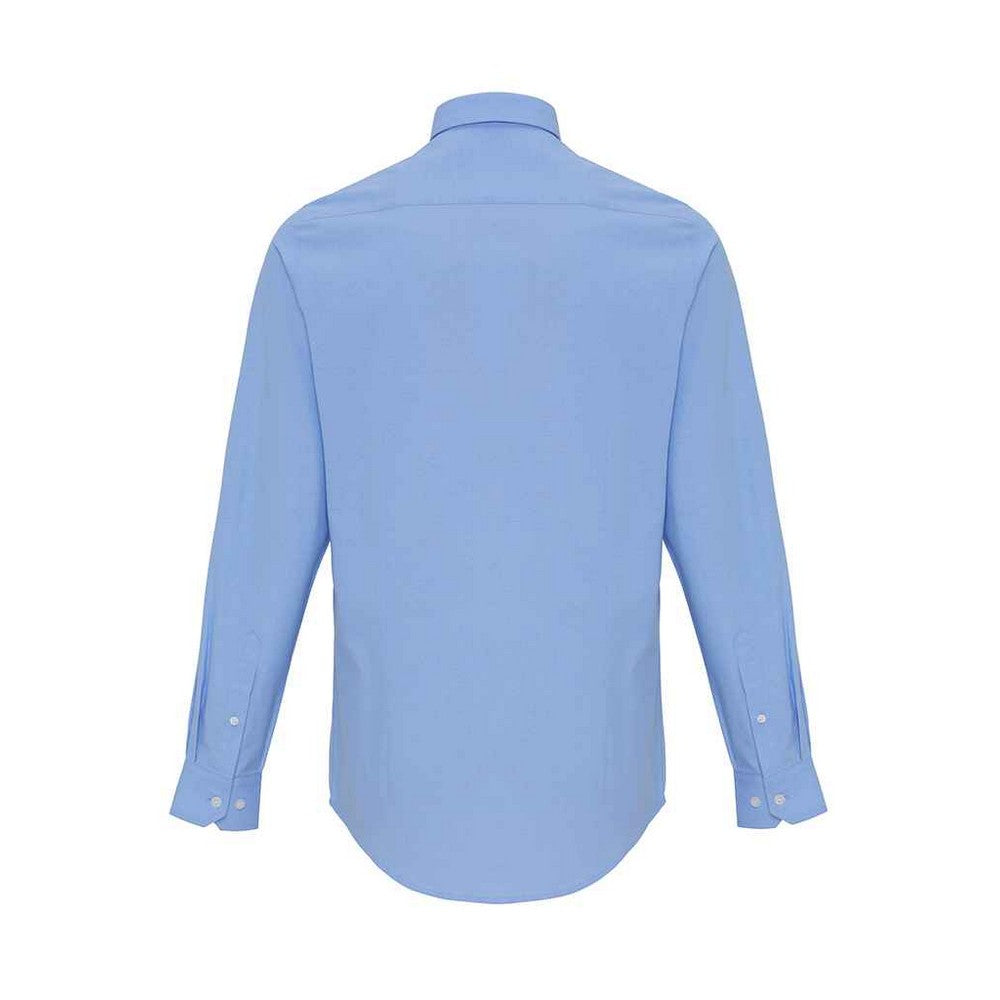 Oxford Blue - Back - Premier Mens Striped Oxford Long-Sleeved Shirt