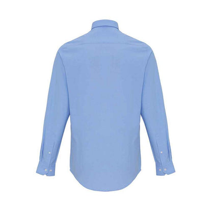 Oxford Blue - Back - Premier Mens Striped Oxford Long-Sleeved Shirt