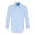 Pale Blue - Front - Premier Unisex Adult Poplin Stretch Long-Sleeved Shirt