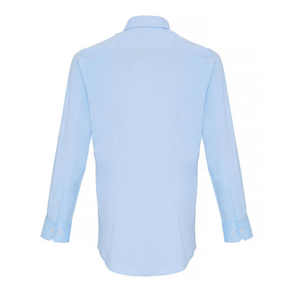 Pale Blue - Back - Premier Unisex Adult Poplin Stretch Long-Sleeved Shirt