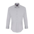 Silver - Front - Premier Unisex Adult Poplin Stretch Long-Sleeved Shirt