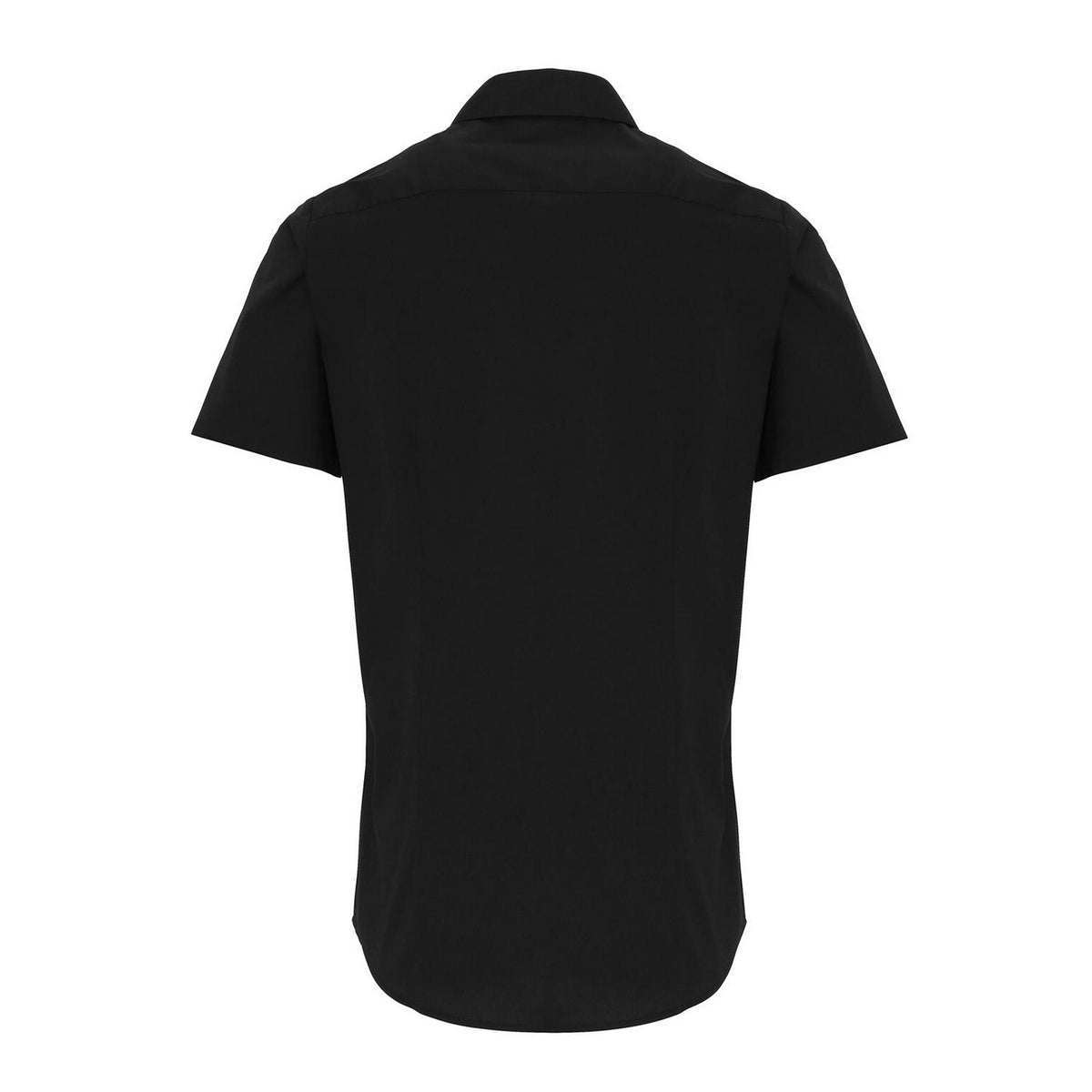 Black - Back - Premier Mens Poplin Stretch Short-Sleeved Shirt