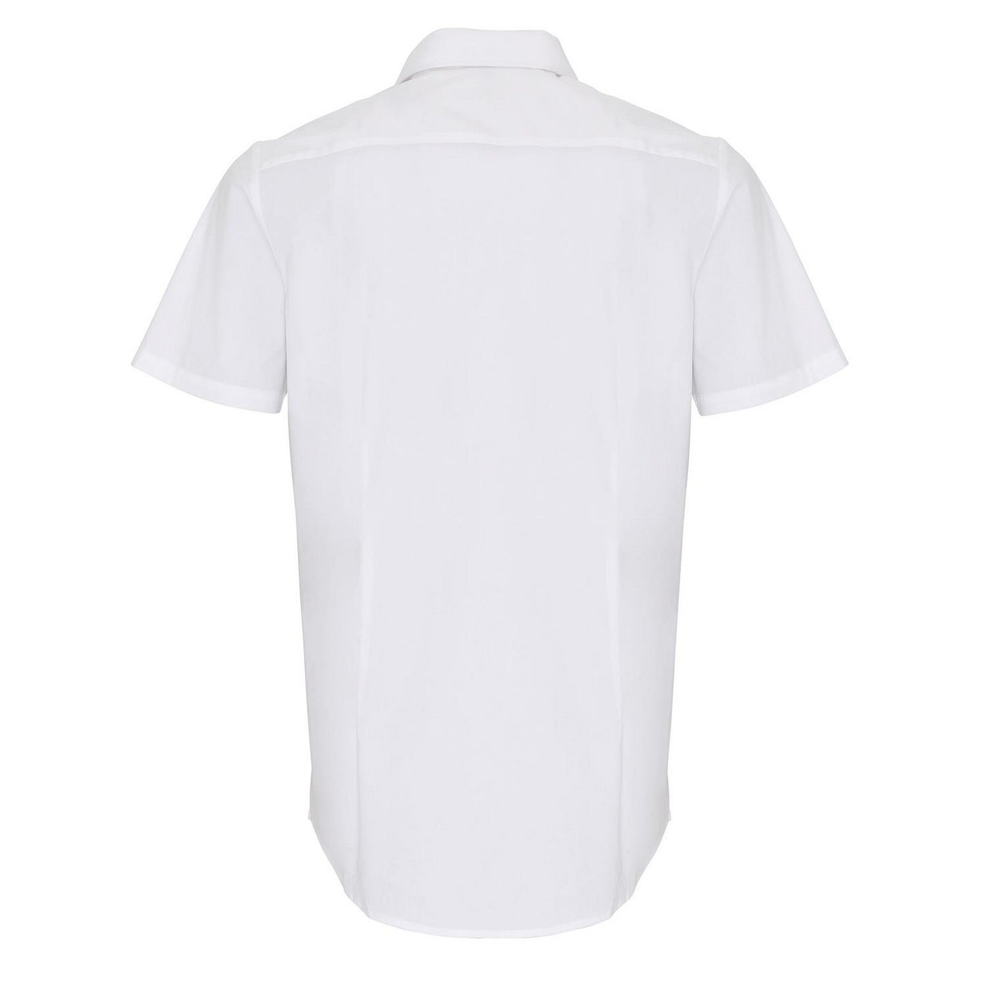 White - Back - Premier Mens Poplin Stretch Short-Sleeved Shirt