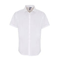 White - Front - Premier Mens Poplin Stretch Short-Sleeved Shirt