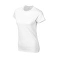 White - Side - Gildan Womens-Ladies Ringspun Cotton Soft Touch Fitted T-Shirt