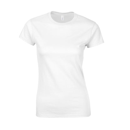 White - Front - Gildan Womens-Ladies Ringspun Cotton Soft Touch Fitted T-Shirt