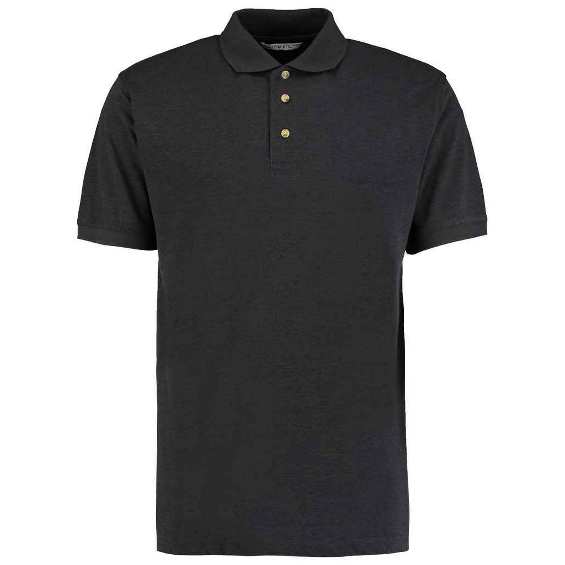 Charcoal - Side - Kustom Kit Mens Workwear Heather Polo Shirt