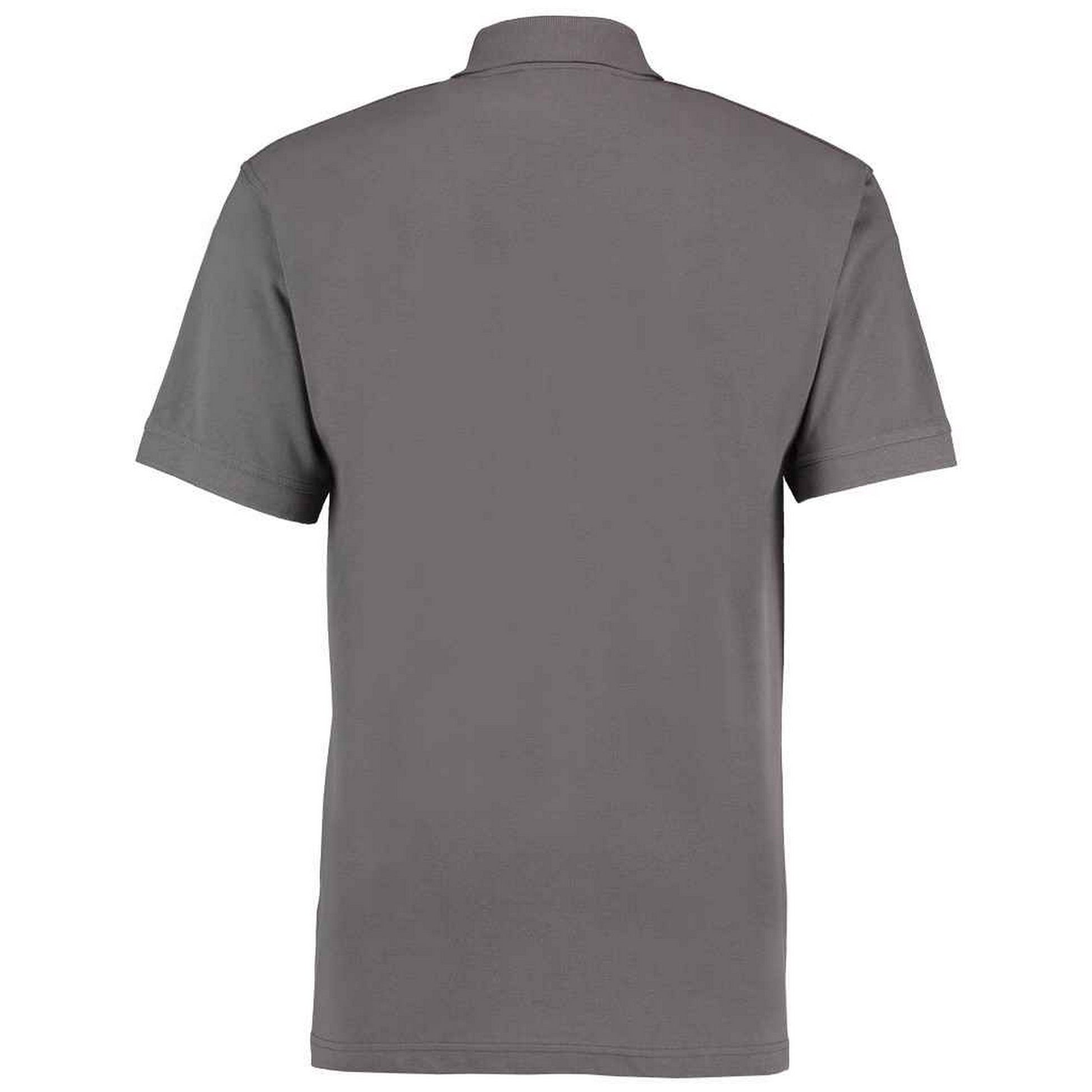 Charcoal - Back - Kustom Kit Mens Workwear Heather Polo Shirt