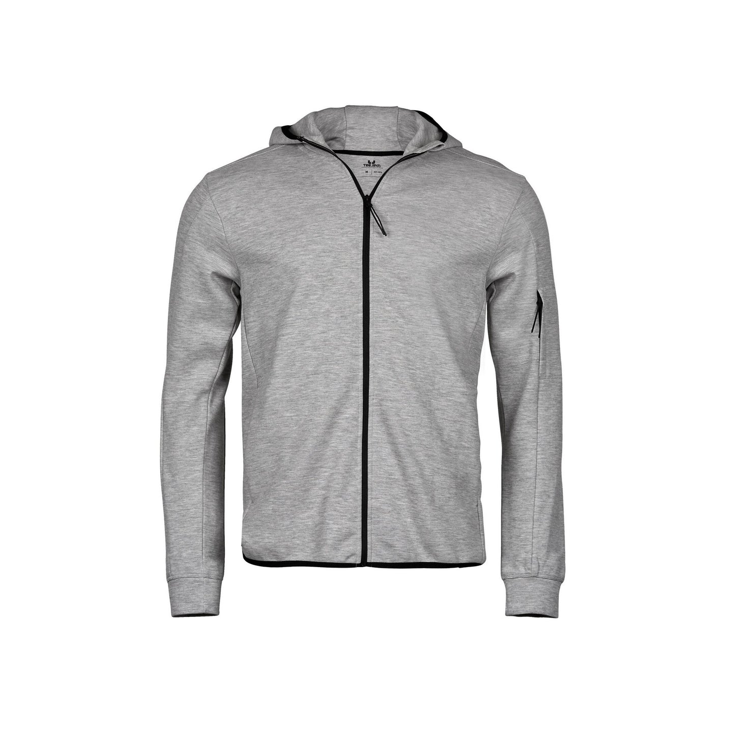 Heather Grey - Front - Tee Jays Mens Full Zip Athletic Hoodie