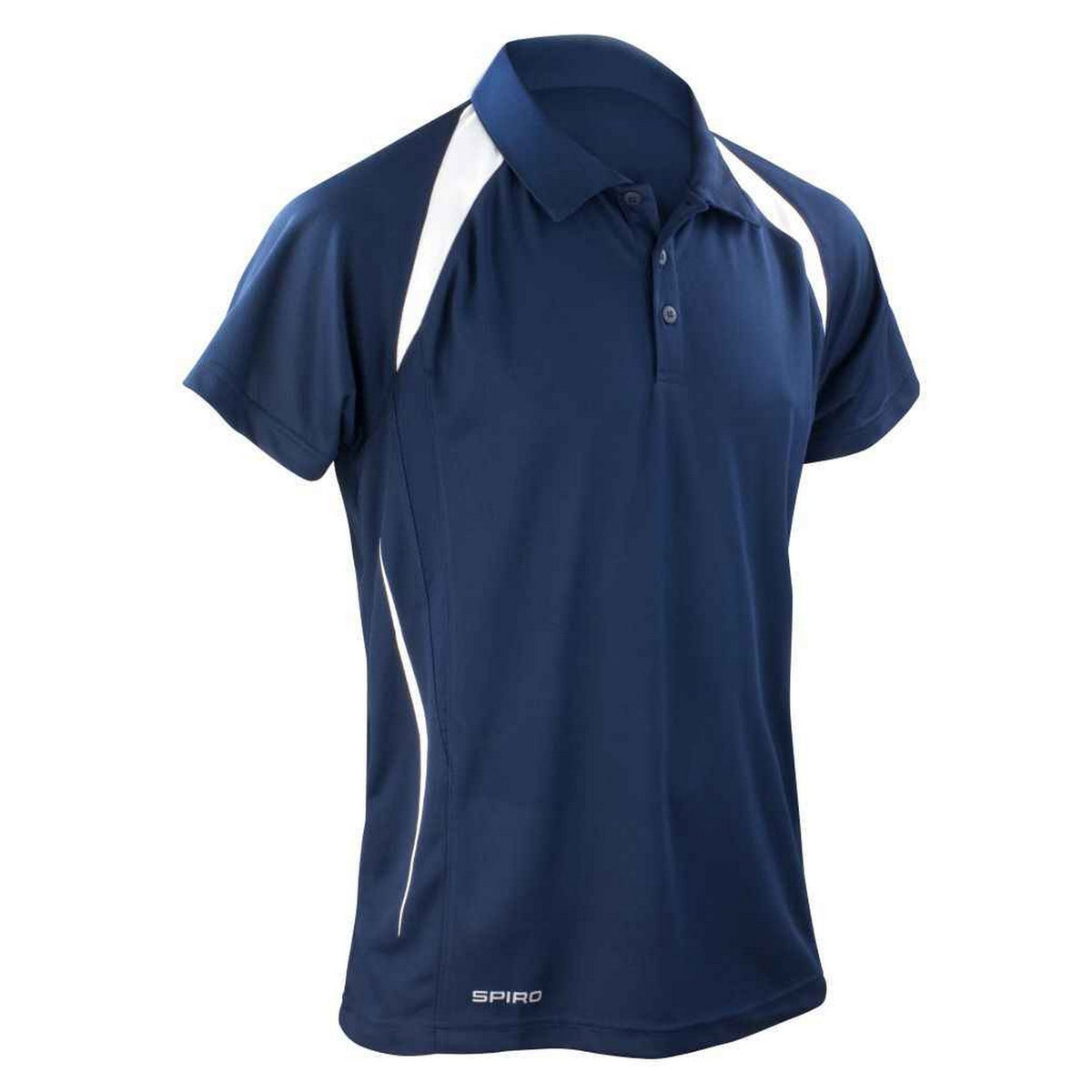 Navy-White - Front - Spiro Mens Team Spirit Polo Shirt