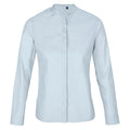 Soft Blue - Front - NEOBLU Womens-Ladies Poplin Bart Mao Collar Long-Sleeved Shirt