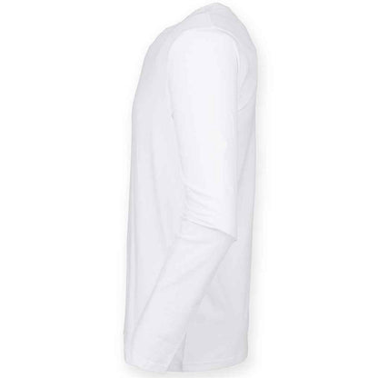 White - Side - Skinni Fit Mens Feel Good Stretch Long-Sleeved T-Shirt