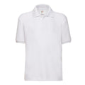 White - Front - Fruit of the Loom Childrens-Kids Piqué Polo Shirt