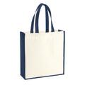 Natural-French Navy - Front - Westford Mill Gallery Canvas 19L Tote Bag