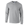 Sports Grey - Front - Gildan Unisex Adult Ultra Cotton Long-Sleeved T-Shirt