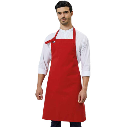 Red - Back - Premier Unisex Adult Calibre Bibbed Apron