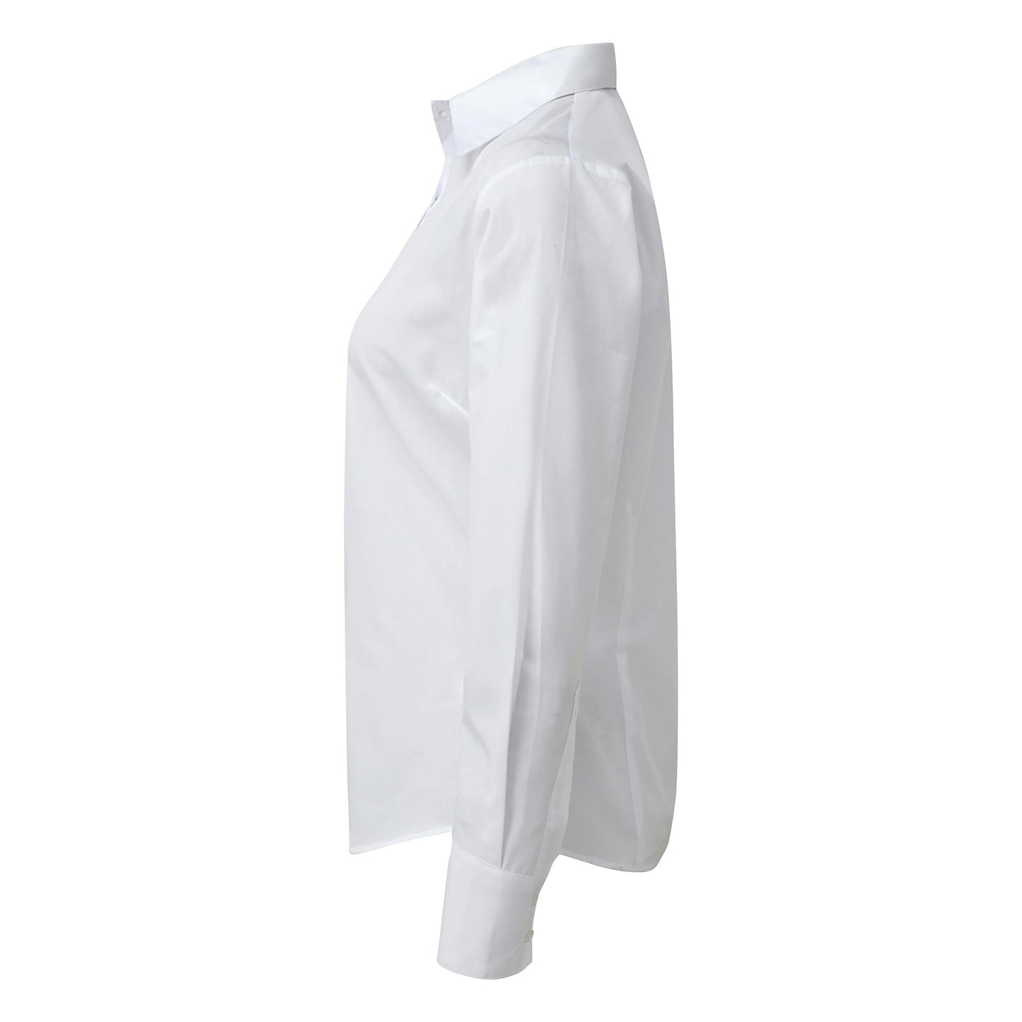 White - Back - Premier Womens-Ladies Poplin Long-Sleeved Shirt