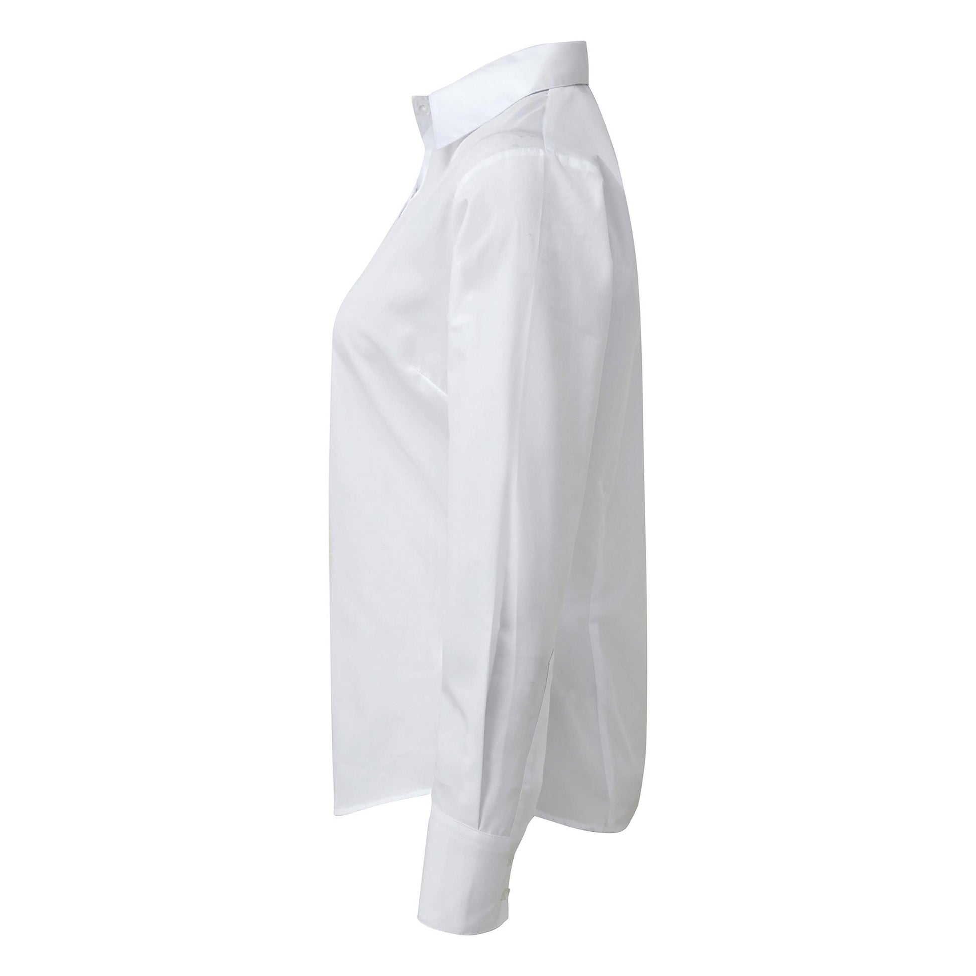White - Back - Premier Womens-Ladies Poplin Long-Sleeved Shirt