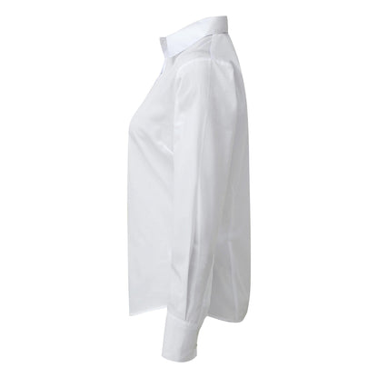 White - Back - Premier Womens-Ladies Poplin Long-Sleeved Shirt