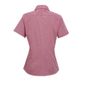 Red-White - Back - Premier Womens-Ladies Gingham Short-Sleeved Shirt