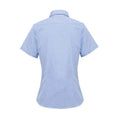 Light Blue-White - Back - Premier Womens-Ladies Gingham Short-Sleeved Shirt