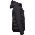 Black - Side - Tee Jays Mens Crossover Hooded Padded Jacket