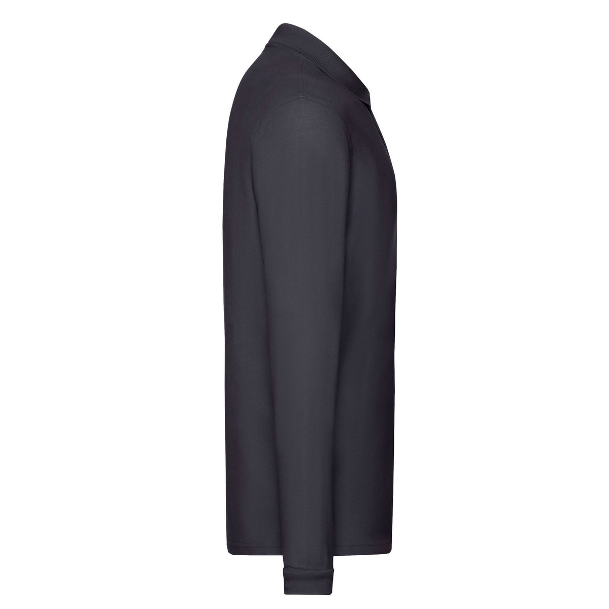 Deep Navy - Side - Fruit of the Loom Mens Premium Pique Long-Sleeved Polo Shirt