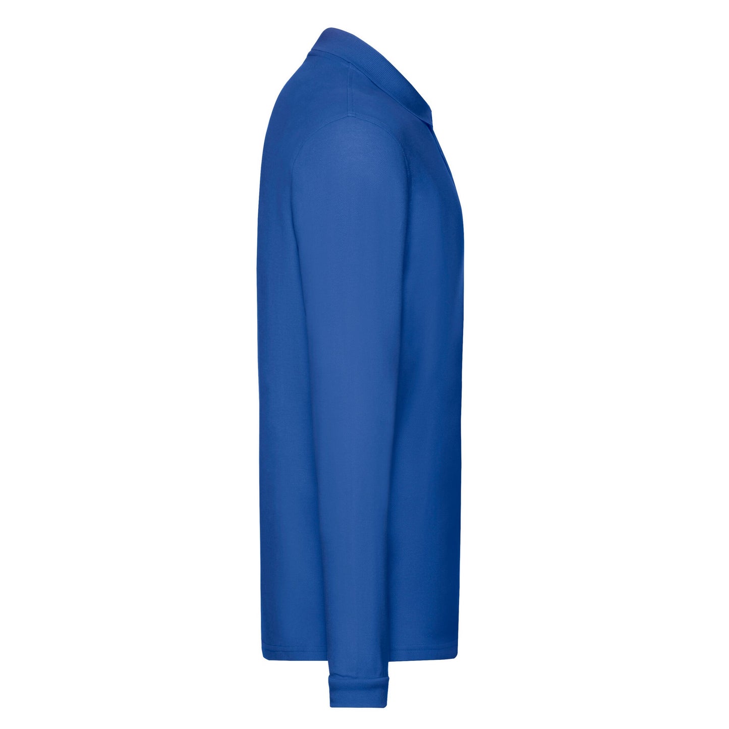 Royal Blue - Side - Fruit of the Loom Mens Premium Pique Long-Sleeved Polo Shirt