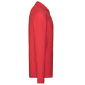 Red - Side - Fruit of the Loom Mens Premium Pique Long-Sleeved Polo Shirt