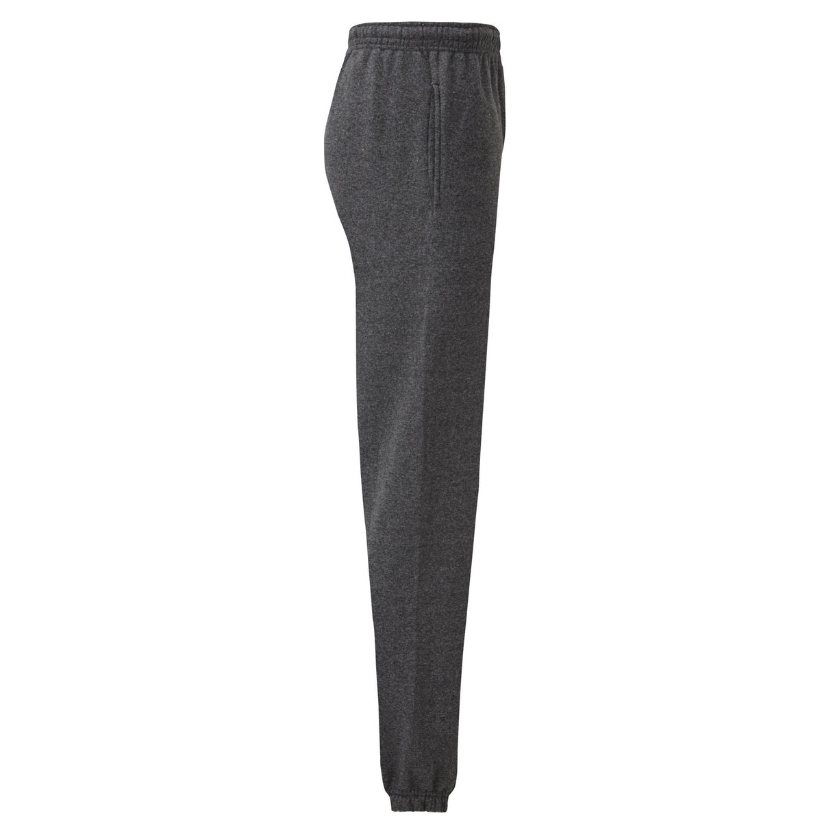 Dark Heather - Side - Fruit of the Loom Unisex Adult Classic Heather Elasticated Hem Jogging Bottoms