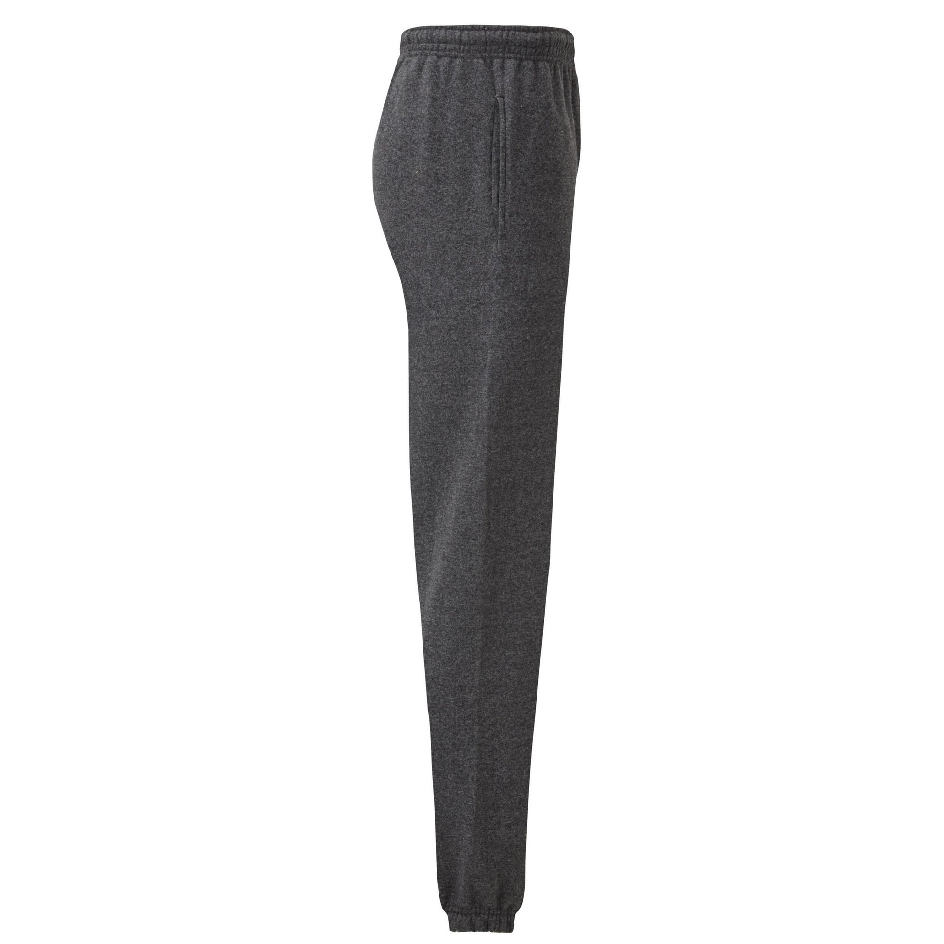 Dark Heather - Side - Fruit of the Loom Unisex Adult Classic Heather Elasticated Hem Jogging Bottoms