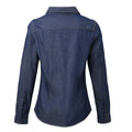 Indigo Denim - Back - Premier Womens-Ladies Stitch Shirt