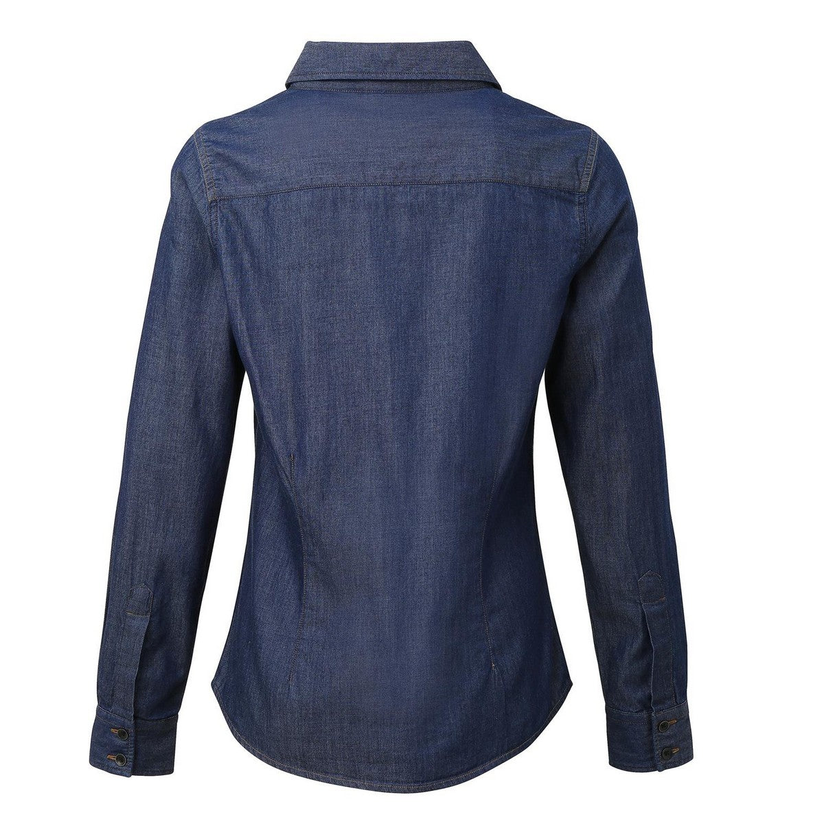 Indigo Denim - Back - Premier Womens-Ladies Stitch Shirt