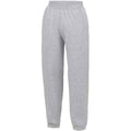 Heather Grey - Front - Awdis Childrens-Kids Heather Cuffed Jogging Bottoms