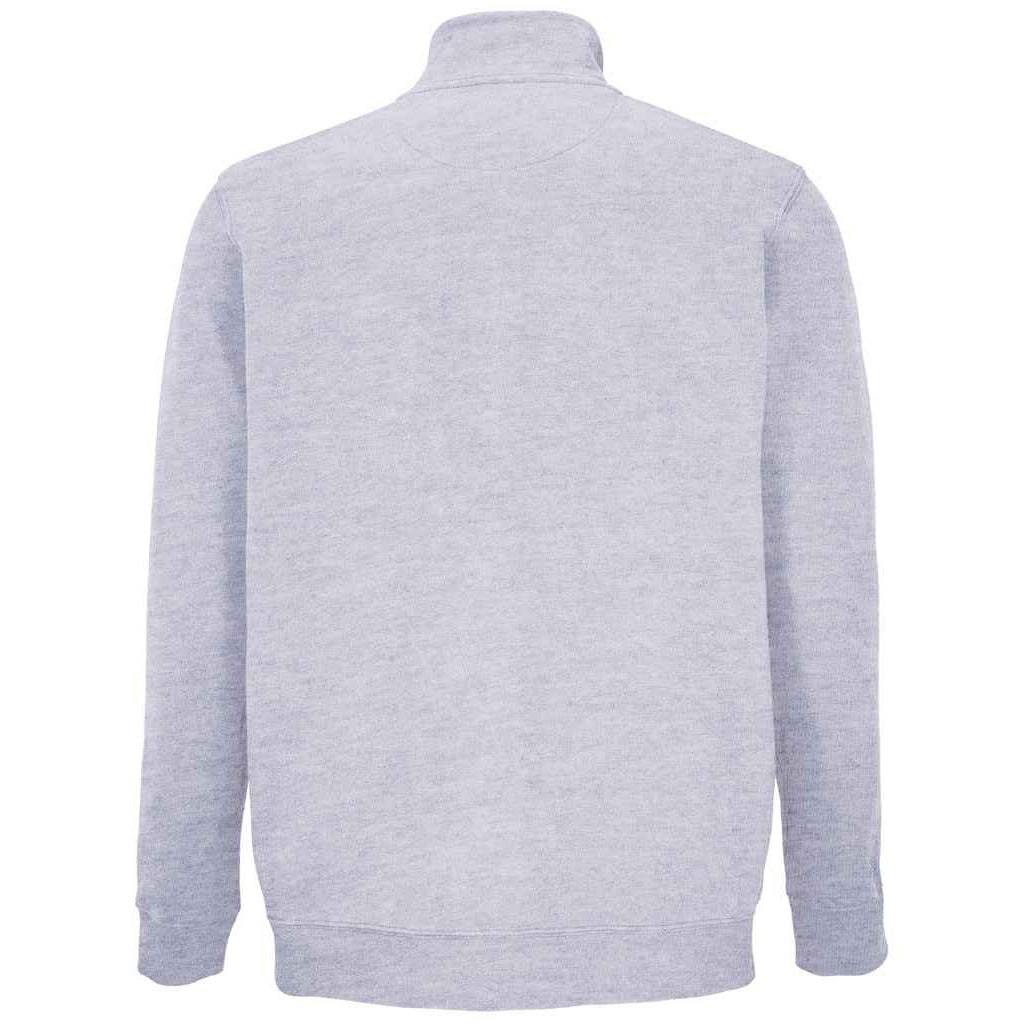 Grey - Back - SOLS Unisex Adult Cooper Marl Full Zip Jacket