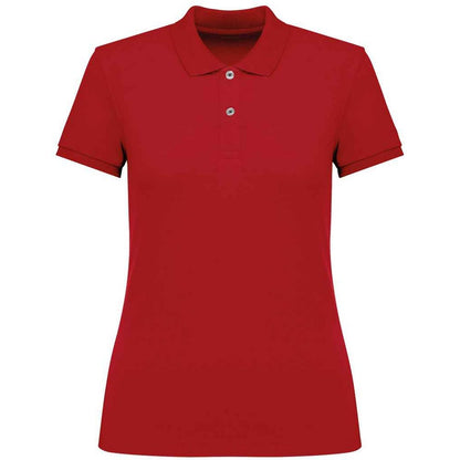 Poppy Red - Front - Native Spirit Womens-Ladies Pique Polo Shirt