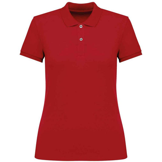 Poppy Red - Front - Native Spirit Womens-Ladies Pique Polo Shirt
