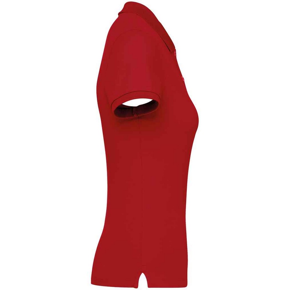 Poppy Red - Side - Native Spirit Womens-Ladies Pique Polo Shirt