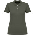 Organic Khaki - Front - Native Spirit Womens-Ladies Pique Polo Shirt