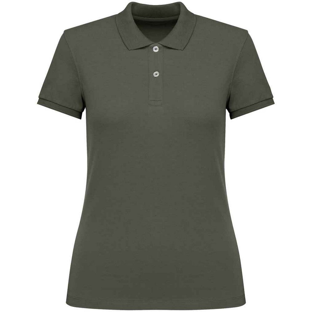 Organic Khaki - Front - Native Spirit Womens-Ladies Pique Polo Shirt