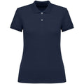 Navy - Front - Native Spirit Womens-Ladies Pique Polo Shirt