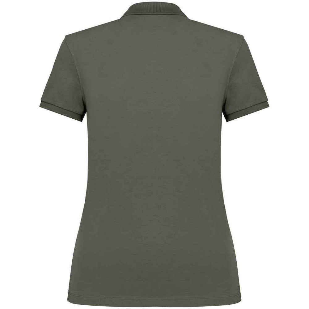Organic Khaki - Back - Native Spirit Womens-Ladies Pique Polo Shirt