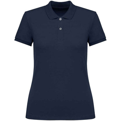 Navy - Front - Native Spirit Womens-Ladies Pique Polo Shirt