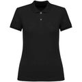 Black - Front - Native Spirit Womens-Ladies Pique Polo Shirt