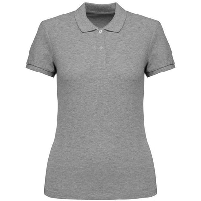 Moon Grey-Heather - Front - Native Spirit Womens-Ladies Pique Polo Shirt
