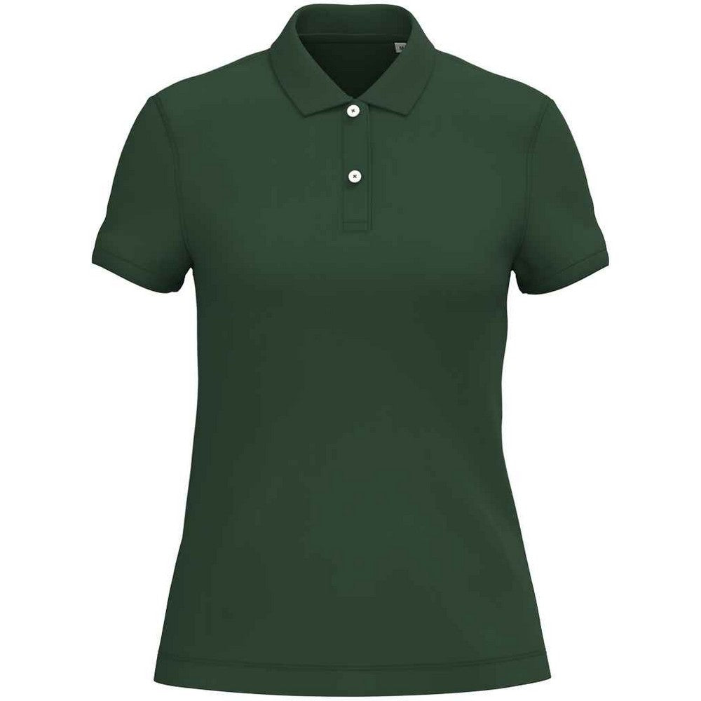 Forest Green - Front - Native Spirit Womens-Ladies Pique Polo Shirt
